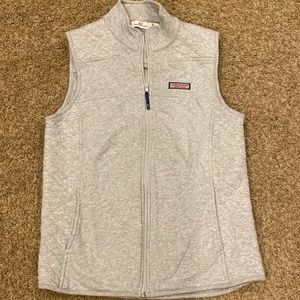 Women’s Grey Vineyard Vines Quilted Panel Vest, Size Small